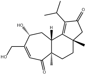 (3aS)-2,3,3a,4,5,5a,6,9,10,10aβ-Decahydro-9α-hydroxy-8-hydroxymethyl-3aβ,5aα-dimethyl-1-isopropylcyclohept[e]indene-2,6-dione 구조식 이미지