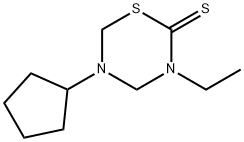 2H-1,3,5-Thiadiazine-2-thione,5-cyclopentyl-3-ethyltetrahydro-(9CI) 구조식 이미지