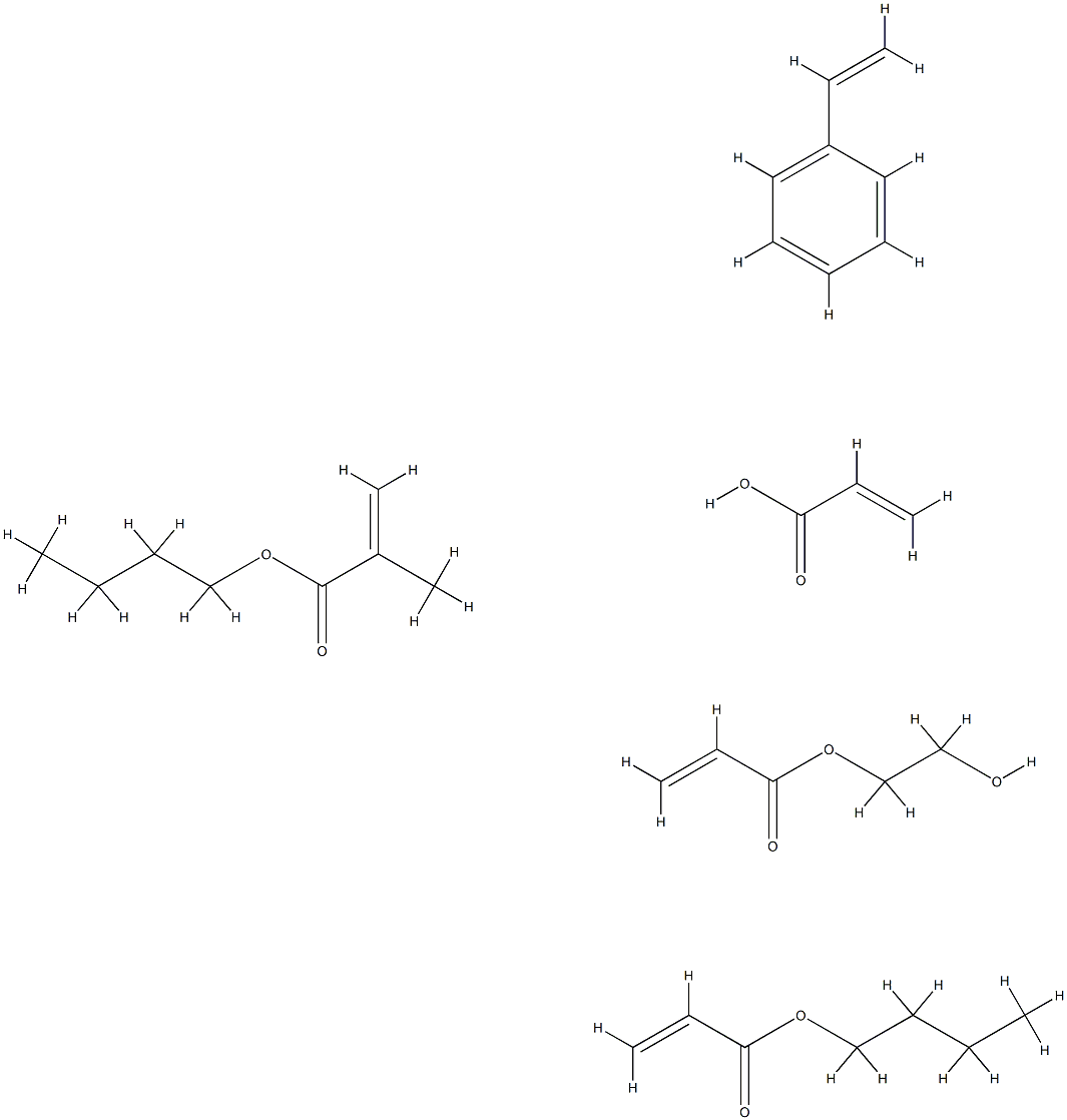 2-Propenoic acid, 2-methyl-, butyl ester, polymer with butyl 2-propenoate, ethenylbenzene, 2-hydroxyethyl 2-propenoate and 2-propenoic acid Structure