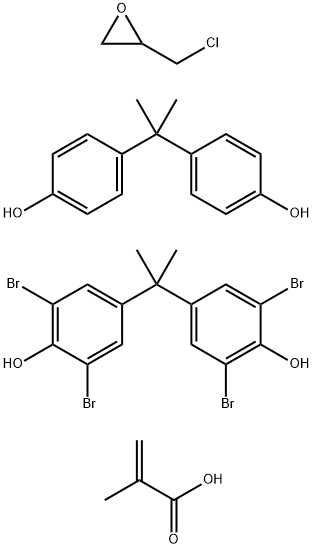 2-Propenoic acid, 2-methyl-, polymer with (chloromethyl)oxirane, 4,4-(1-methylethylidene)bis2,6-dibromophenol and 4,4-(1-methylethylidene)bisphenol Structure