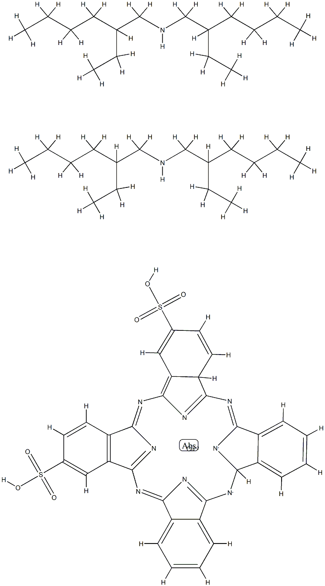 dihydrogen [29H,31H-phthalocyaninedisulphonato(4-)-N29,N30,N31,N32]cuprate(2-), compound with bis(2-ethylhexyl)amine (1:2) Structure
