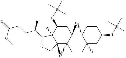 3α,12α-Bis(trimethylsiloxy)-5β-cholan-24-oic acid methyl ester 구조식 이미지
