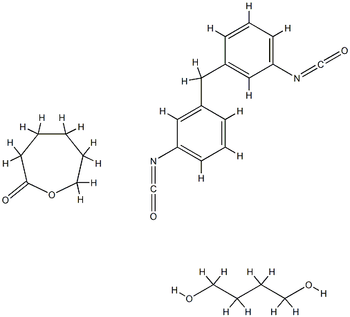 2-Oxepanone, polymer with 1,4-butanediol and 1,1-methylenebisisocyanatobenzene 구조식 이미지