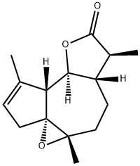 (4aS,3aR)-5,6,6aα,7,9aβ,9bα-Hexahydro-1,4a,7α-trimethyl-3H-oxireno[8,8a]azuleno[4,5-b]furan-8(4aH)-one 구조식 이미지