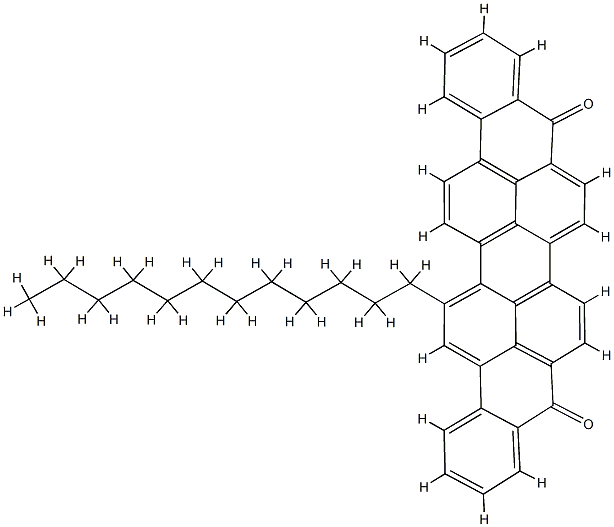 Dinaphtho[1,2,3-cd:3',2',1'-lm]perylene-5,10-dione, dodecyl derivs.  Structure