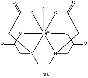 diammonium [[N,N'-ethylenebis[N-(carboxymethyl)glycinato]](4-)-N,N',O,O',ON,ON']hydroxyferrate(2-) 구조식 이미지