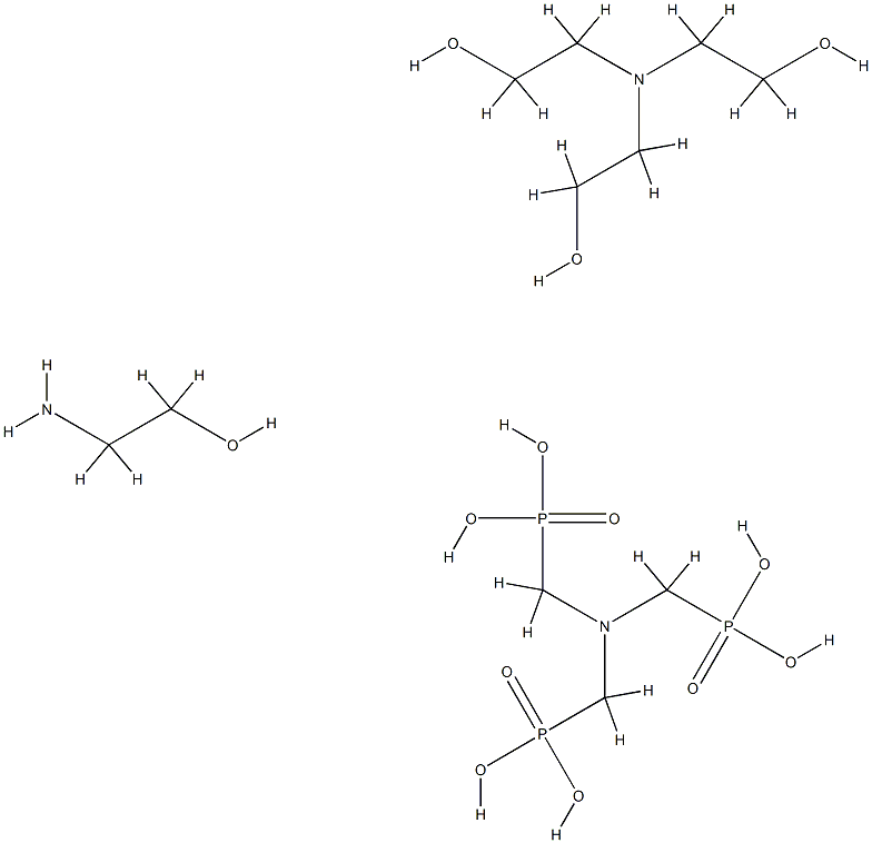 [니트릴로트리(메틸렌)]트리스(포스폰)산,2-아미노에탄올과2,2',2"-니트릴로트리에탄올과의화합물 구조식 이미지