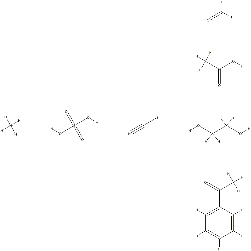 Acetic acid, reaction products with acetophenone, ammonium thiocyanate, ethylene glycol, formaldehyde and sulfuric acid Structure