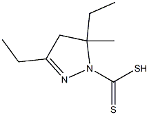 1H-Pyrazole-1-carbodithioicacid,3,5-diethyl-4,5-dihydro-5-methyl-(9CI) 구조식 이미지