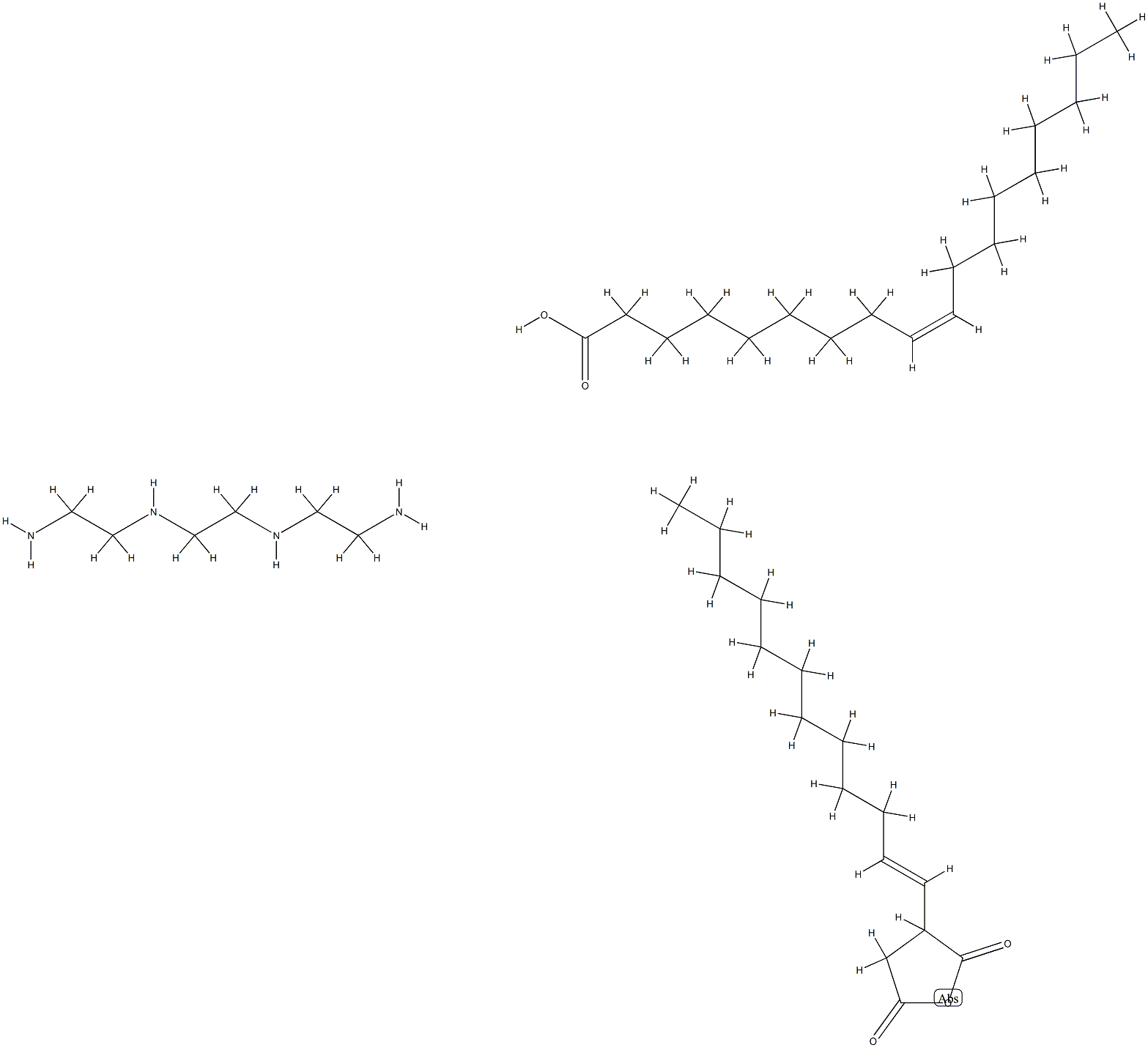 9-Octadecenoic acid (Z)-, reaction products with 3-(dodecenyl)dihydro-2,5-furandione and triethylenetetramine 구조식 이미지