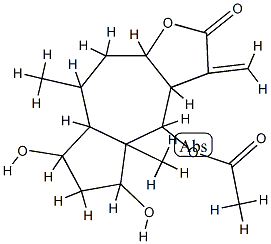 (3aR)-4β-Acetoxy-3a,4,4a,5,6,7,7aα,8,9,9aβ-decahydro-5α,7β-dihydroxy-4aβ,8α-dimethyl-3-methyleneazuleno[6,5-b]furan-2(3H)-one Structure