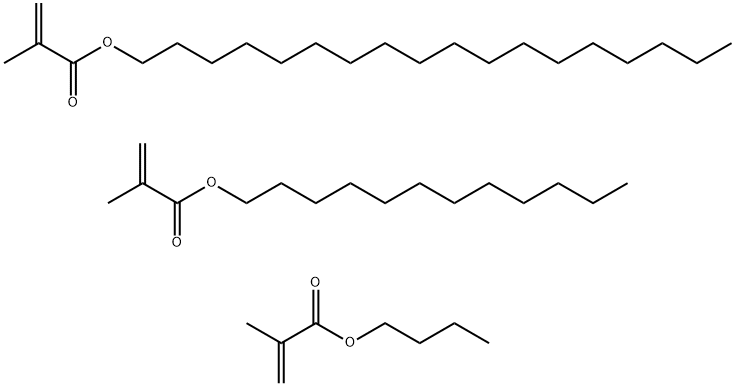 2-Propenoic acid, 2-methyl-, butyl ester, polymer with dodecyl 2-methyl-2-propenoate and octadecyl 2-methyl-2-propenoate 구조식 이미지