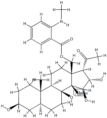 (14β,17α)-3β,8,14,15β,16α-Pentahydroxy-18-[[2-(methylamino)benzoyl]oxy]-5α-pregnan-20-one 구조식 이미지