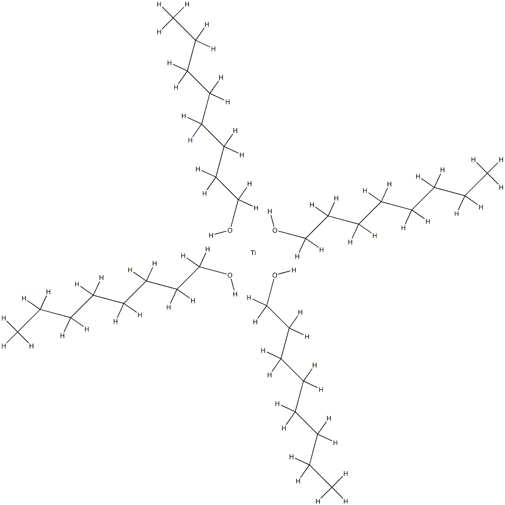 dihydrogen bis(ditridecyl phosphito-O'')tetrakis(octan-1-olato)titanate(2-), branched and linear Structure