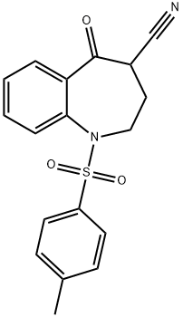 5-oxo-1-tosyl-2,3,4,5-tetrahydro-1H-benzo[b]azepine-4-carbonitrile 구조식 이미지