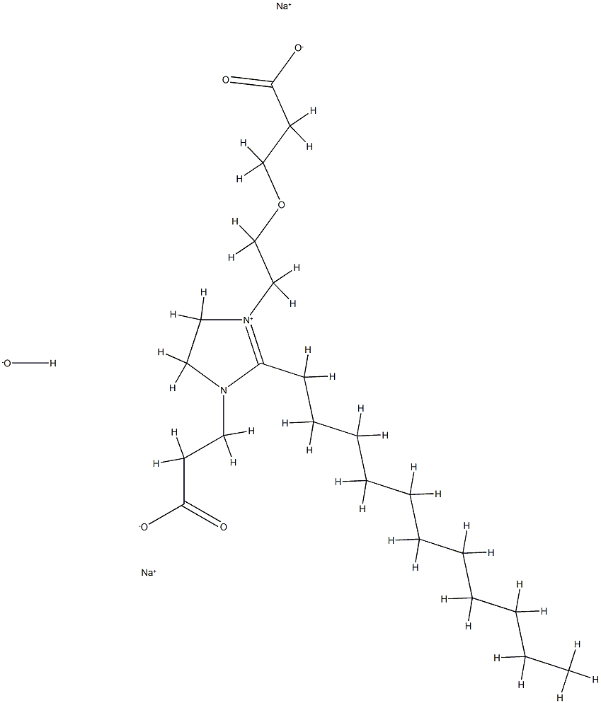 disodium 1-[2-(2-carboxyethoxy)ethyl]-1(or 3)-(2-carboxyethyl)-4,5-dihydro-2-undecyl-1H-imidazolium hydroxide Structure