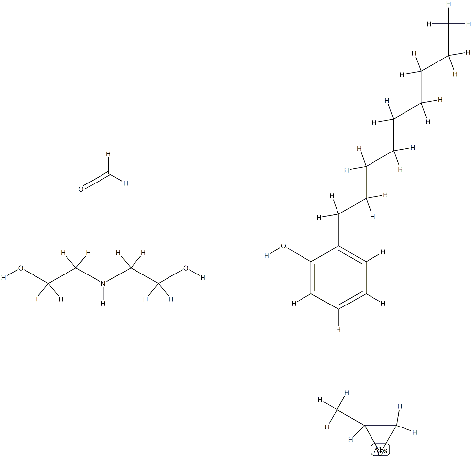 디에탄올아민과 산화프로필렌이 있는 노닐페놀반응의 포름알데히드 폴리머 구조식 이미지