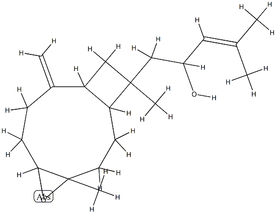 4,12-Dimethyl-9-methylene-α-(2-methyl-1-propenyl)-5-oxatricyclo[8.2.0.04,6]dodecane-12-ethanol 구조식 이미지