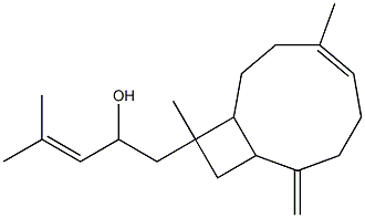 6,10-Dimethyl-2-methylene-α-(2-methyl-1-propenyl)bicyclo[7.2.0]undec-5-ene-10-ethanol 구조식 이미지