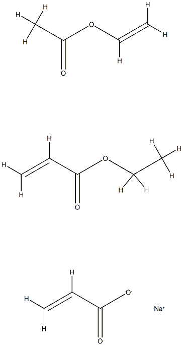 2-Propenoic acid, polymer with ethenyl acetate and ethyl 2-propenoate, sodium salt 구조식 이미지