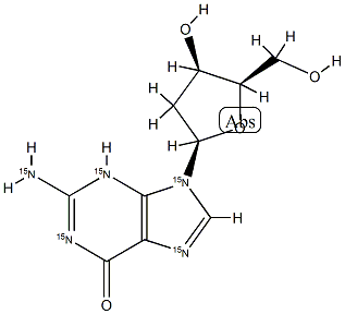 2a€-Deoxyguanosine-15N5 구조식 이미지