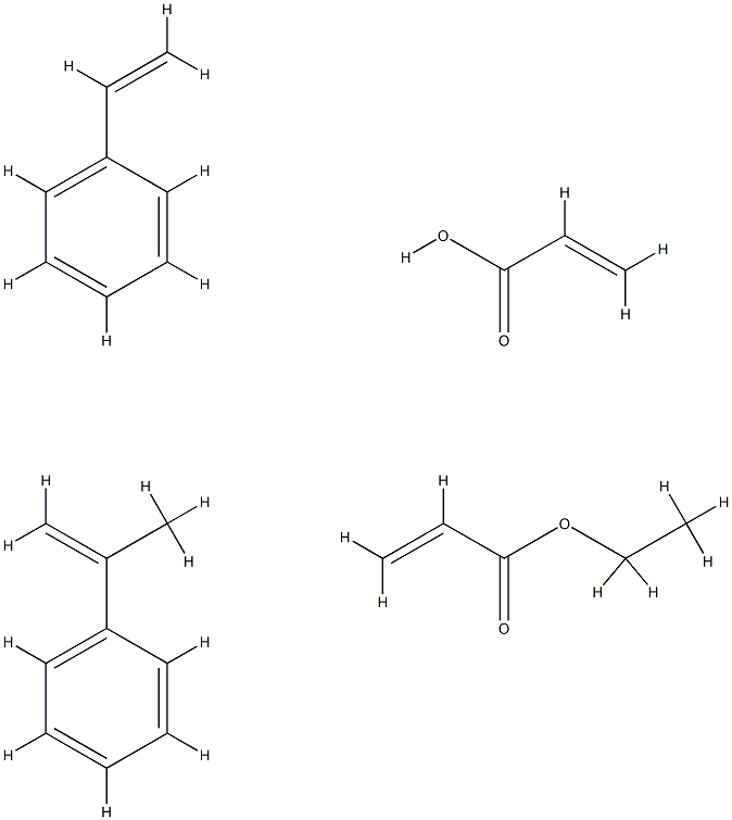 2-Propenoic acid, polymer with ethenylbenzene, ethyl 2-propenoate and (1-methylethenyl)benzene 구조식 이미지