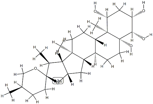 (25R)-5β-Spirostane-1β,3β,4β,5-tetrol 구조식 이미지