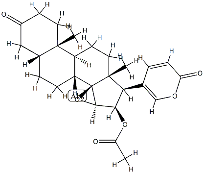 3-Oxo-16β-acetoxy-14,15β-epoxy-5β-bufa-20,22-dienolide 구조식 이미지