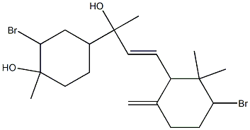 3-Bromo-α-[2-(3-bromo-2,2-dimethyl-6-methylenecyclohexyl)ethenyl]-4-hydroxy-α,4-dimethylcyclohexanemethanol 구조식 이미지