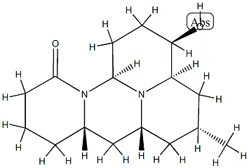 (3R)-1,2,3,3aα,4,5,6,6aβ,7,7aβ,8,9,10,12aα-Tetradecahydro-3β-hydroxy-5α-methyl-11H-pyrido[1',2':3,4]pyrimido[2,1,6-de]quinolizin-11-one 구조식 이미지