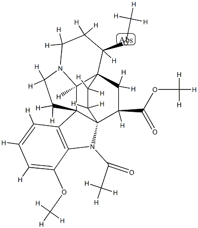 (2α,5α)-1-Acetyl-6β,17-dimethoxyaspidofractinine-3β-carboxylic acid methyl ester 구조식 이미지