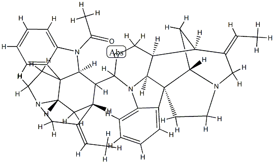 (19E)-1-Acetyl-19,20-didehydro-16-[(10β,13β)-23-deoxy-11-oxa-12,24-secostrychinidin-10-yl]-17-norcuran 구조식 이미지