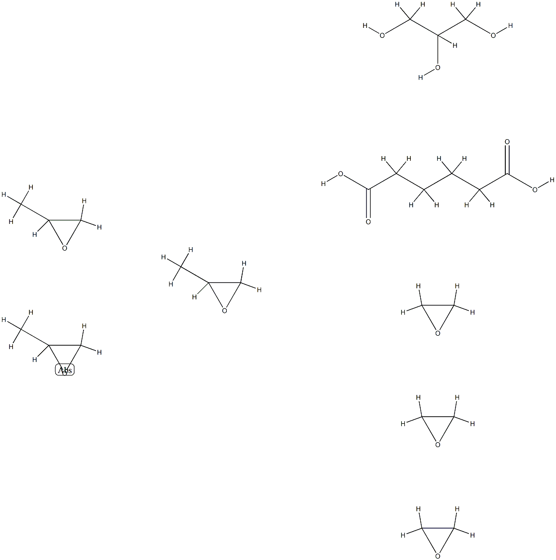 헥산디오산,1,2,3-프로판트리올과옥시란에테르와메틸옥시란중합체와의중합체 구조식 이미지