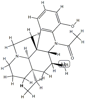 1-Acetylaspidospermidine-3α,17-diol 구조식 이미지