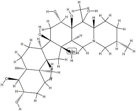 세반-3β,4α,12,14,16β,17,20-헵톨 구조식 이미지