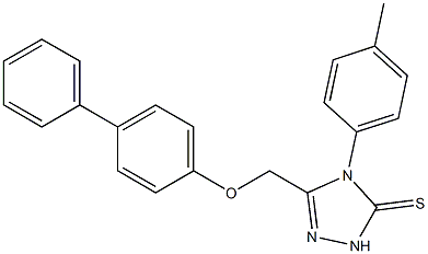 s-Triazole-2-thiol, 5-(4-biphenoxymethyl)-1-(p-tolyl)- 구조식 이미지