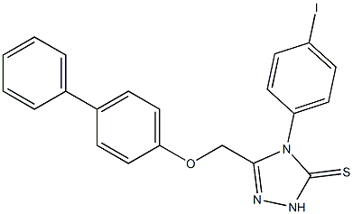 s-트리아졸-2-티올,5-(4-비페녹시메틸)-1-(p-요오도페닐)- 구조식 이미지