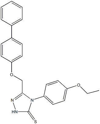 s-Triazole-2-thiol, 5-(4-biphenoxymethyl)-1-(p-ethoxyphenyl)- 구조식 이미지