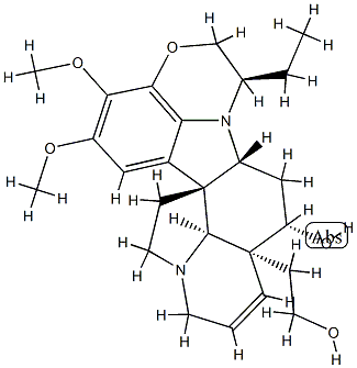 6,7-Didehydro-22α-ethyl-15,16-dimethoxy-4,25-secoobscurinervan-4β-ol 구조식 이미지