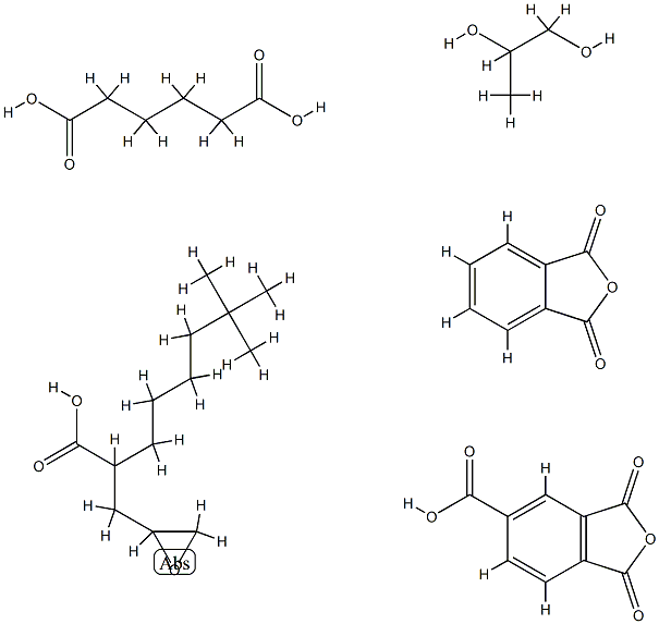 Hexanedioic acid, polymer with 1,3-dihydro-1,3-dioxo-5-isobenzofurancarboxylic acid, 1,3-isobenzofurandione, oxiranylmethyl neodecanoate and 1,2-propanediol Structure