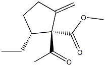 Cyclopentanecarboxylic acid, 1-acetyl-2-ethyl-5-methylene-, methyl ester, (1R,2R)-rel- (9CI) Structure