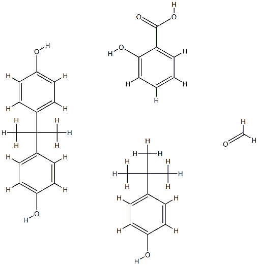 Benzoic acid, 2-hydroxy-, polymer with 4-(1,1-dimethylethyl)phenol, formaldehyde and 4,4'-(1-methylethylidene)bis[phenol] 구조식 이미지