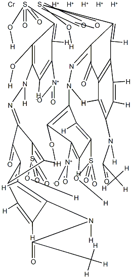 Chromate(5-), [6-(acetylamino)-4-hydroxy-3-[(2-hydroxy-3-nitro-5-sulfophenyl)azo]-2-naphthalenesulfonato(4-)][6-(acetylamino)-4-hydroxy-3-[(2-hydroxy-5-nitro-3-sulfophenyl)azo]-2-naphthalenesulfonato(4-)]-, pentahydrogen Structure