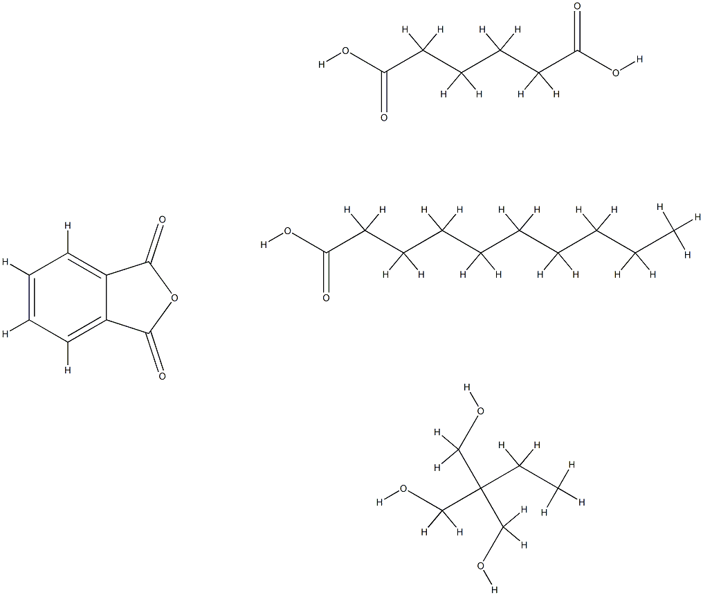 Hexanedioic acid, polymer with 2-ethyl-2-(hydroxymethyl)-1,3-propanediol and 1,3-isobenzofurandione, decanoate 구조식 이미지