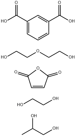 1,3-Benzenedicarboxylic acid, polymer with 1,2-ethanediol, 2,5-furandione, 2,2'-oxybis[ethanol] and 1,2-propanediol 구조식 이미지