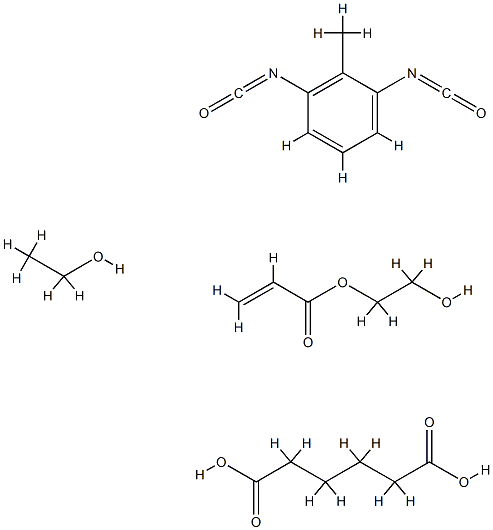 Hexanedioic acid, polymer with 1,3-diisocyanatomethylbenzene and 1,2-ethanediol, 2-hydroxyethyl acrylate-blocked Structure