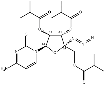 4'-C-Azidocytidine 2',3',5'-tris(2-methylpropanoate) 구조식 이미지