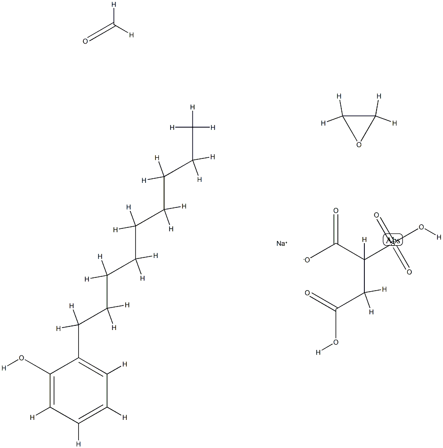 Formaldehyde, polymer with nonylphenol and oxirane, hydrogen sulfobutanedioate monosodium salt 구조식 이미지
