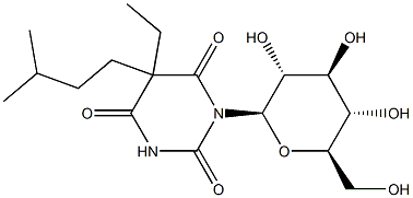 1-(beta-D-glucopyranosyl)amobarbital 구조식 이미지