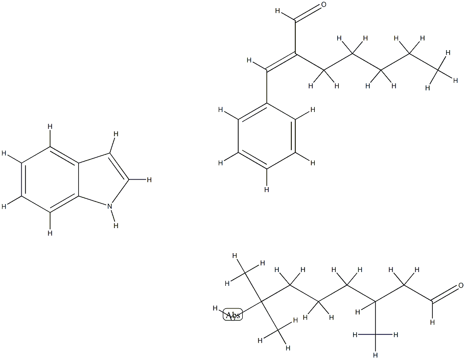 Octanal, 7-hydroxy-3,7-dimethyl-, reaction products with 1H-indole and 2-(phenylmethylene)heptanal 구조식 이미지